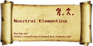 Nosztrai Klementina névjegykártya